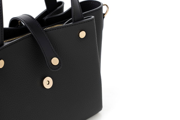 Vince Camuto Bolso de Mano Bellagio - Negro, 100% Piel de Polivinilo, Elegante y Sofisticado para Cualquier Ocasión